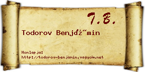Todorov Benjámin névjegykártya